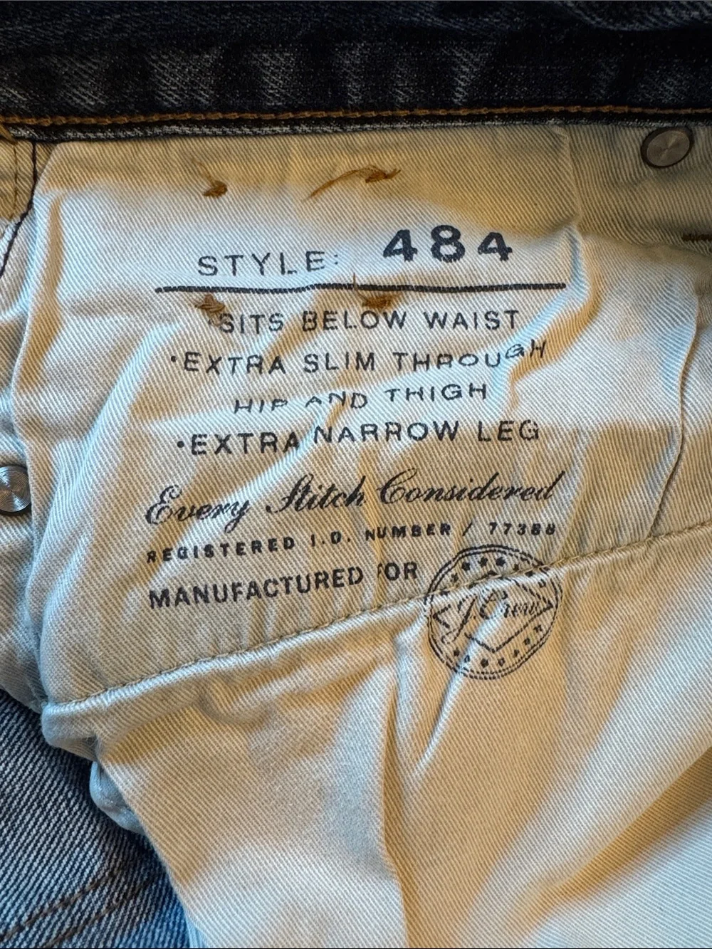J Crew Men’s Slim Fit Style 484 Distressed Jeans 33x32